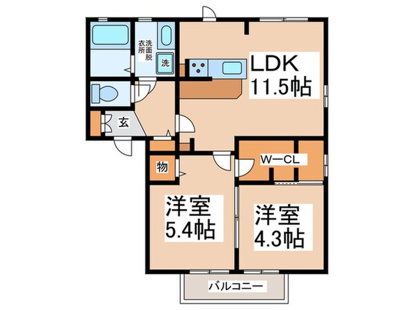 ハイツ天神Ａ棟の物件間取画像